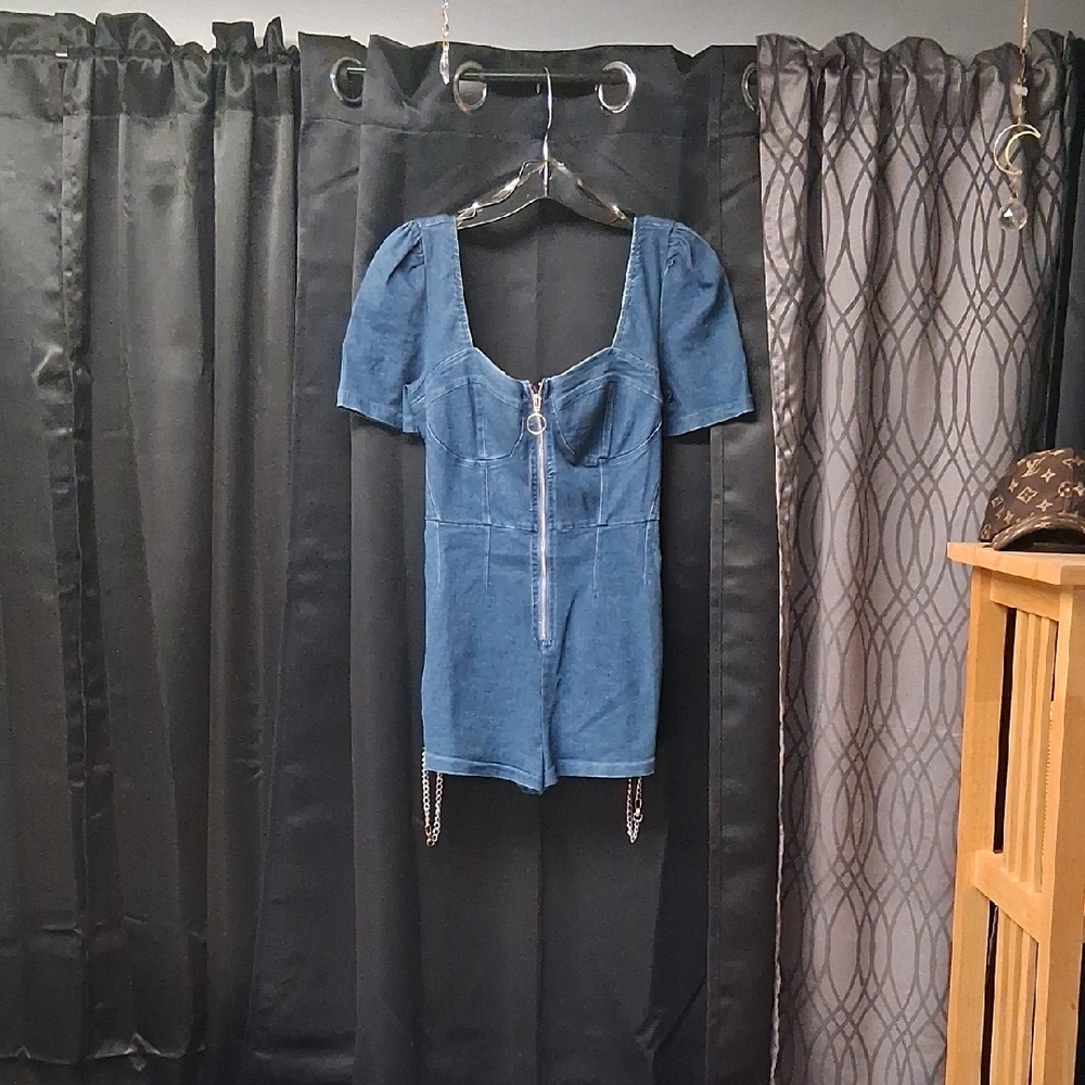 Elegant Blue Zipper Blouse